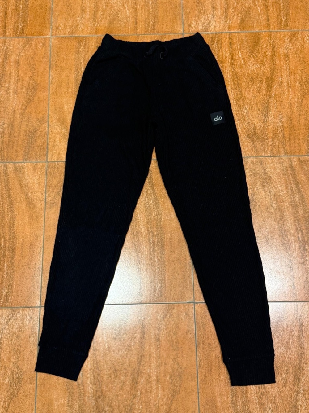 Alo Yoga Black Ribbed Joggers Size XS